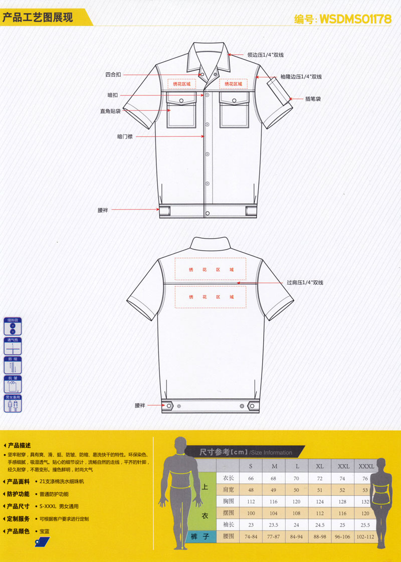 夏季工作服夹克款式ZHJK1001