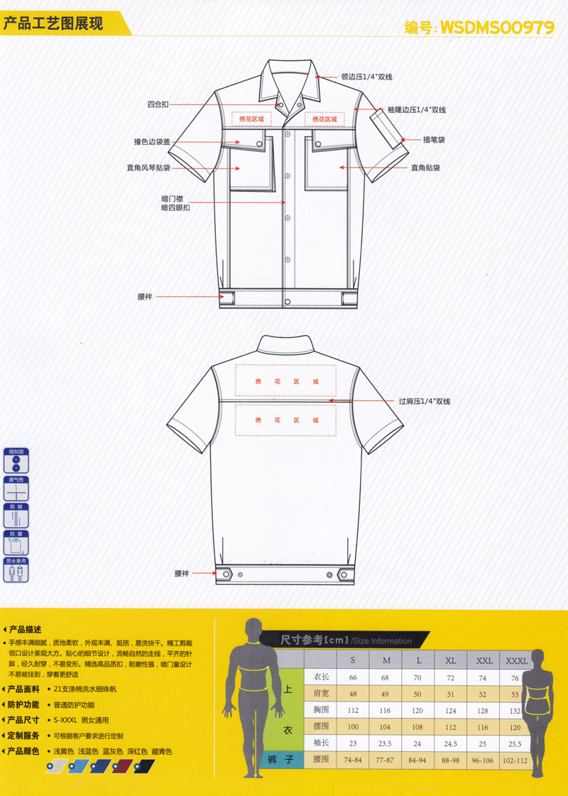 夏季工作服夹克款式ZHJK1002