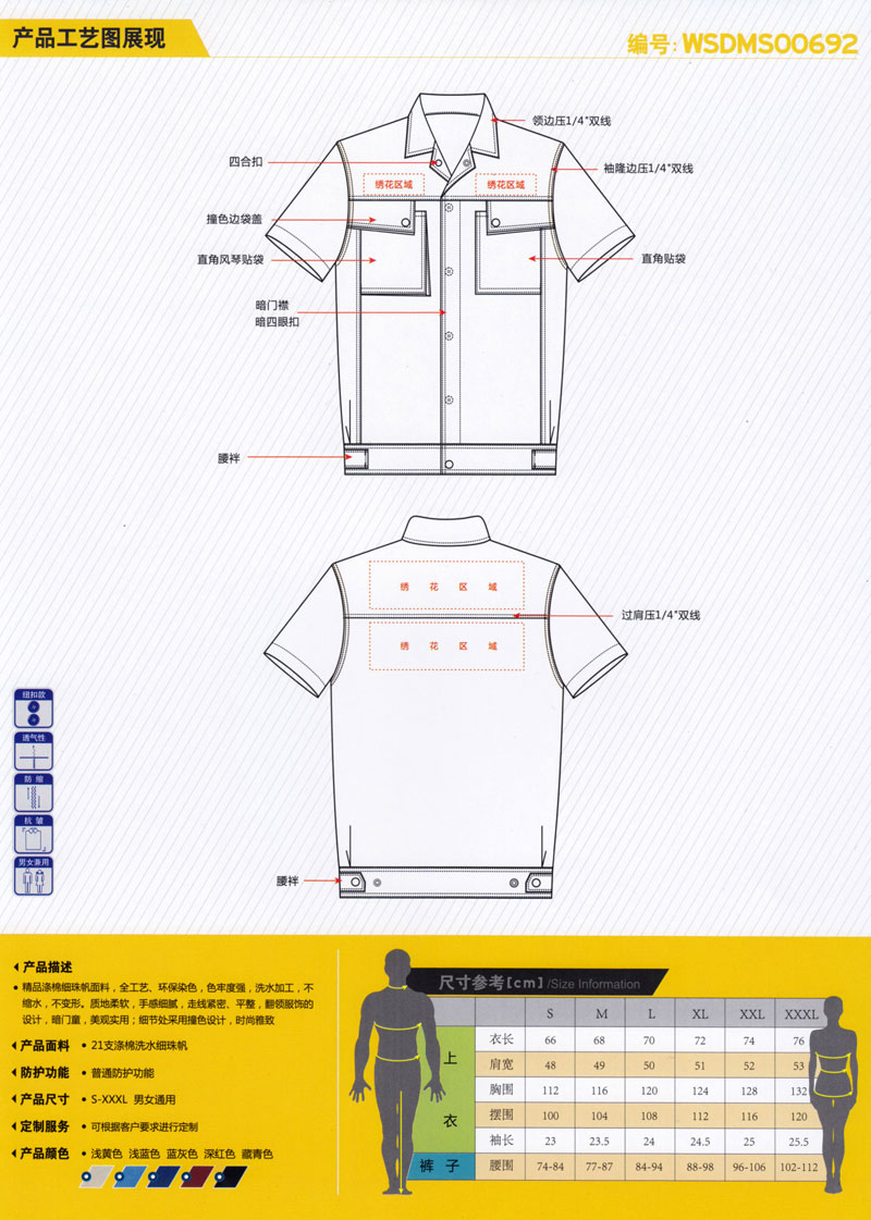 夏季工作服夹克款式ZHJK1005