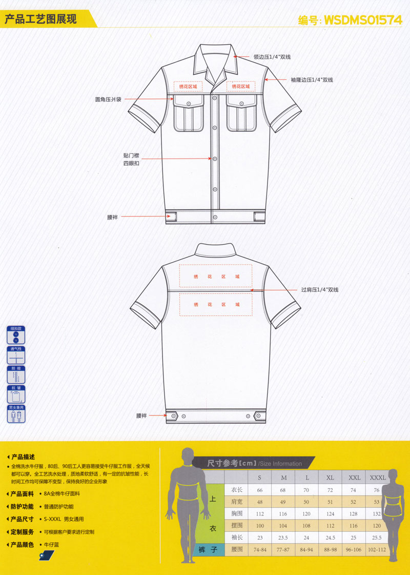 夏季工作服夹克款式ZHJK1007