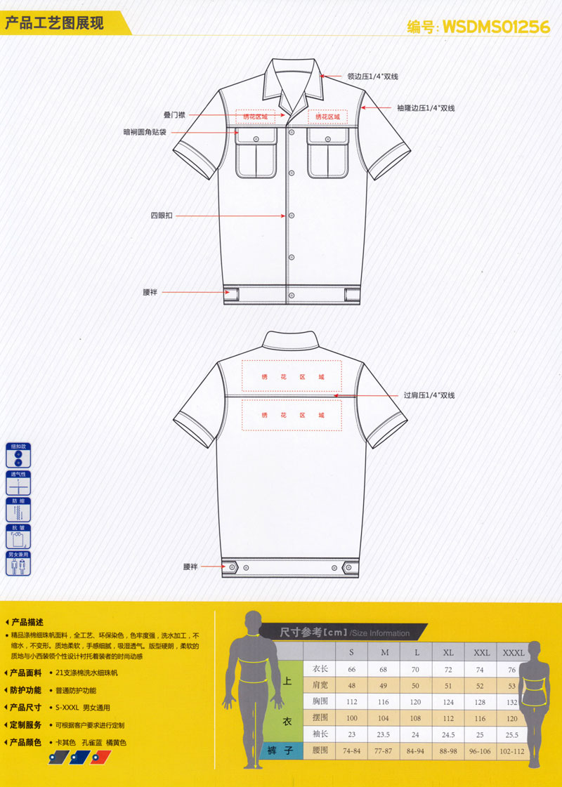 夏季工作服夹克款式ZHJK1008